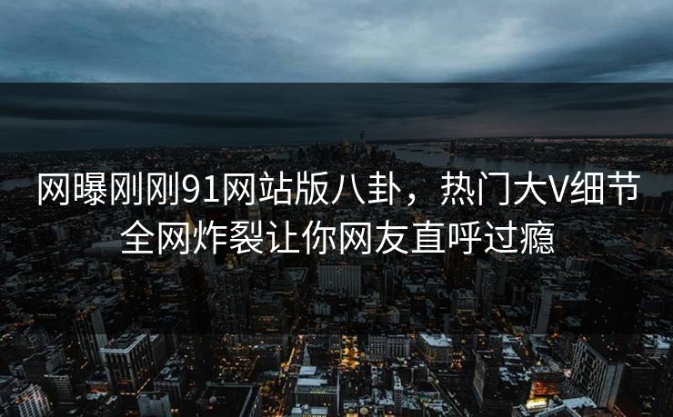 网曝刚刚91网站版八卦，热门大V细节全网炸裂让你网友直呼过瘾  第1张