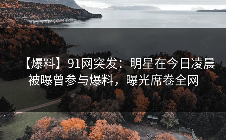 【爆料】91网突发：明星在今日凌晨被曝曾参与爆料，曝光席卷全网  第1张