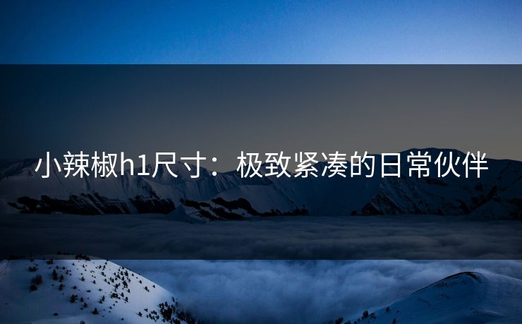 小辣椒h1尺寸：极致紧凑的日常伙伴